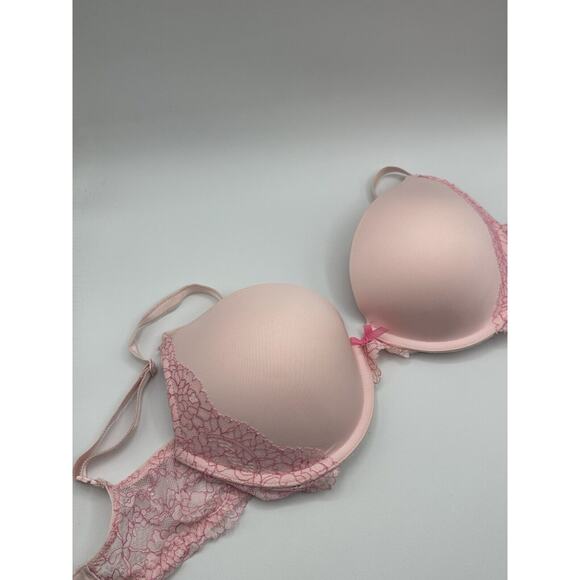 TWO Push Up Lace 34D Pink Perfect Shape Sexy Balconet Victoria's Secret Bra Lot - Picture 4 of 15